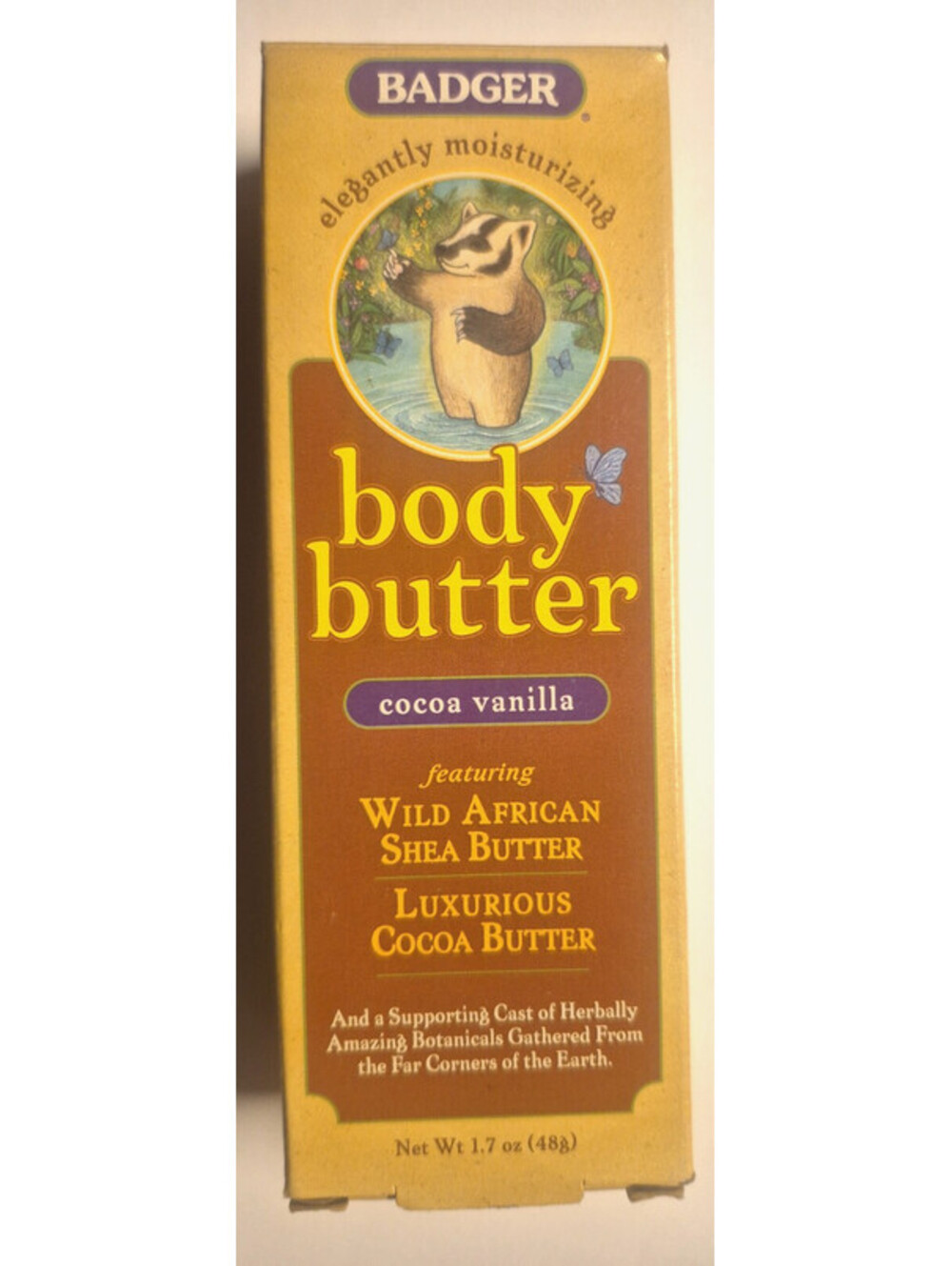 Badger Cocoa Vanilla Body Butter - wild African Shea Butter - 1.7 oz tube